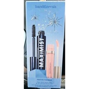 bareMinerals BARE MINERALS FESTIVE FINISHES Mascara & Lip Gloss Balm Set  NIB